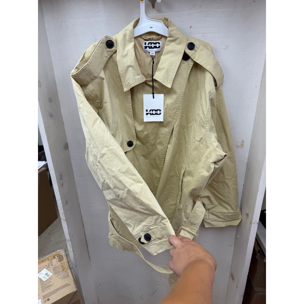 #49 New KBB Women's Tan Open Front Jacket With Belt Size XXS - Picture 4 of 5